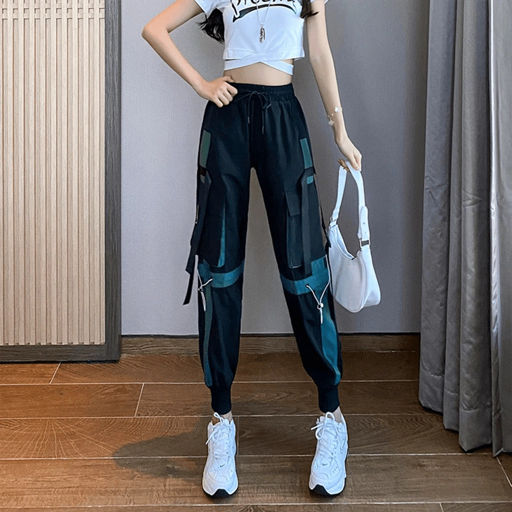 Black and Purple Cargo Pants