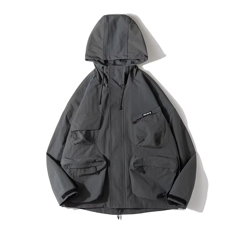 Hooded Cargo Techwear Jacket