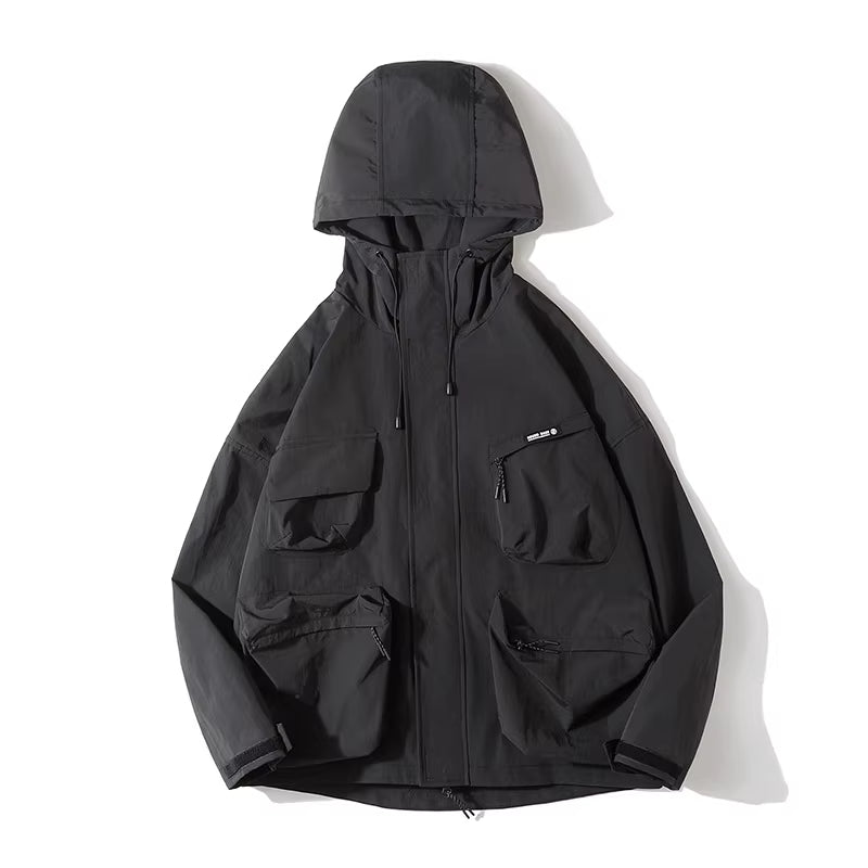 Hooded Cargo Techwear Jacket