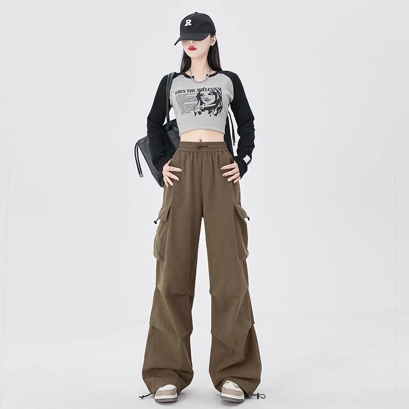 Black Utility Cargo Pants for Women