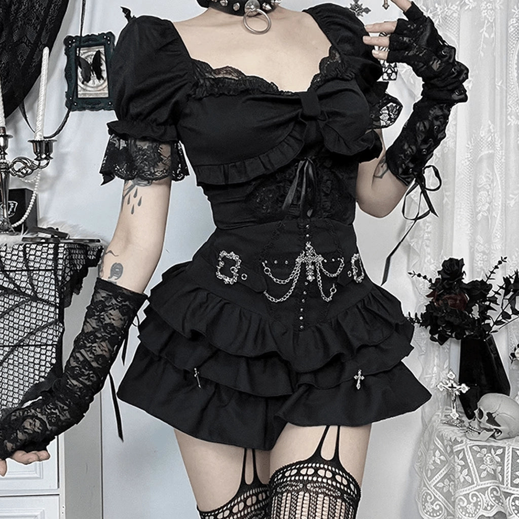 High Waist Gothic Skirt