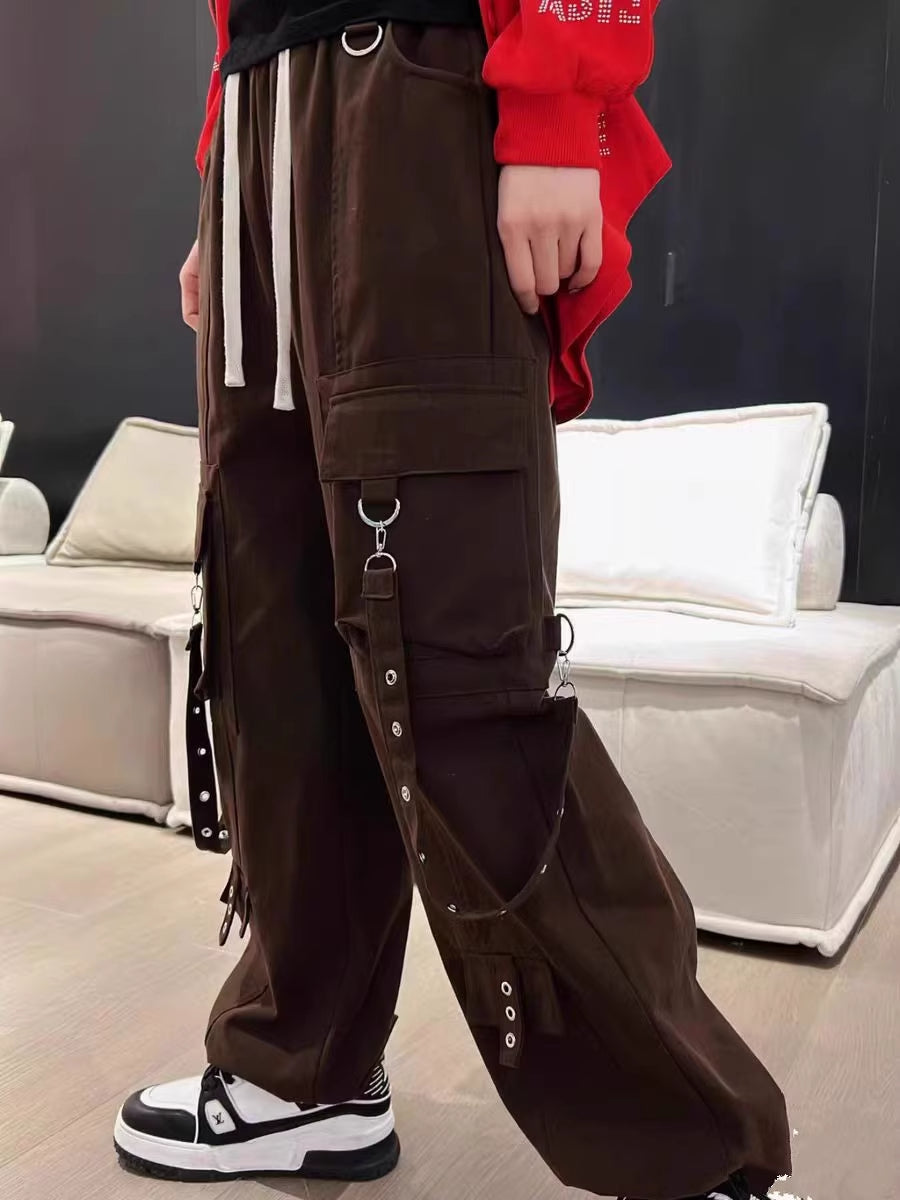 Chain Embellished Techwear Pants