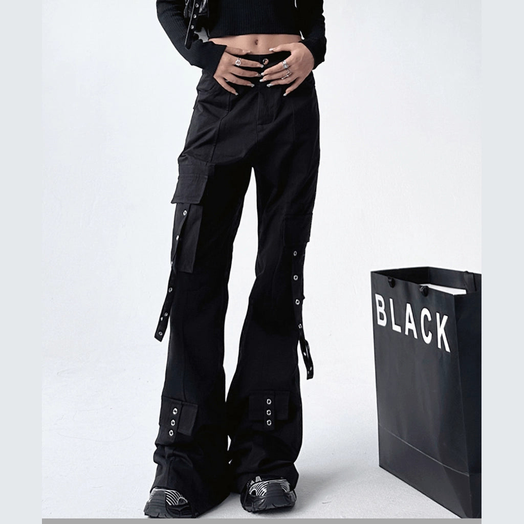 Futuristic Black Utility Pants