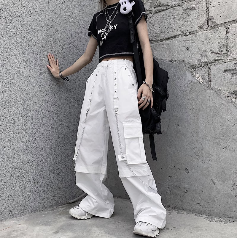 High-Waisted Techwear Cargo Pants