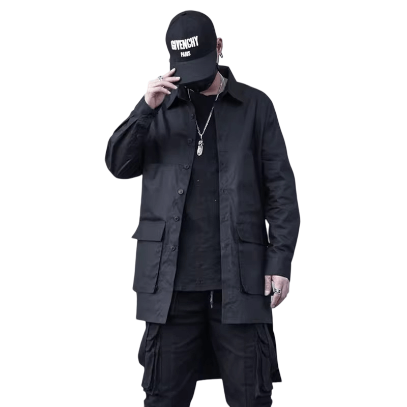 Black Long Streetwear Shirt