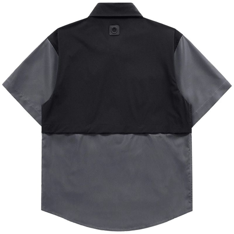 Panel Splicing Techwear Shirt