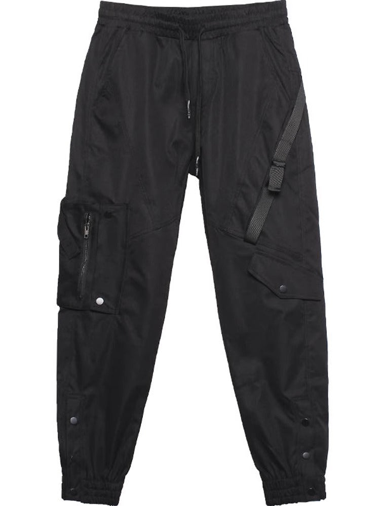 Black Tapered Techwear Pants