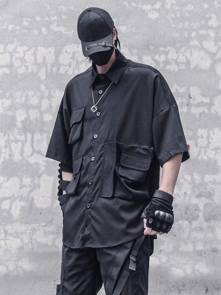 Urban Techwear Cargo Shirt