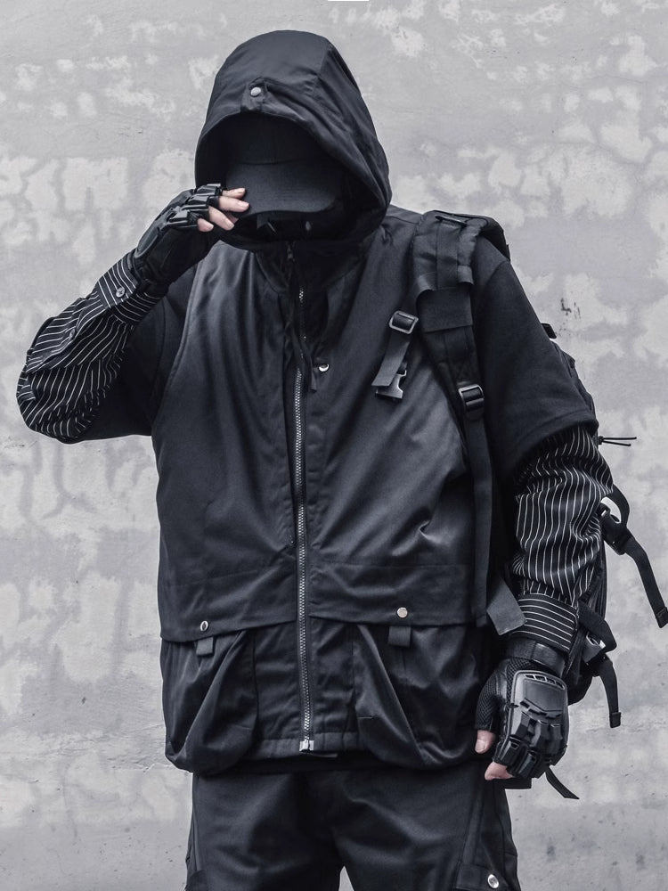 Techwear Hooded Thickening Vest