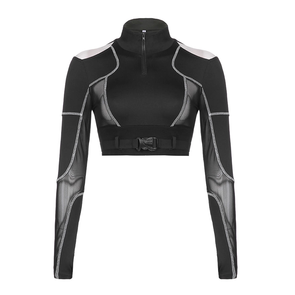 Cyberpunk Mesh Crop Top