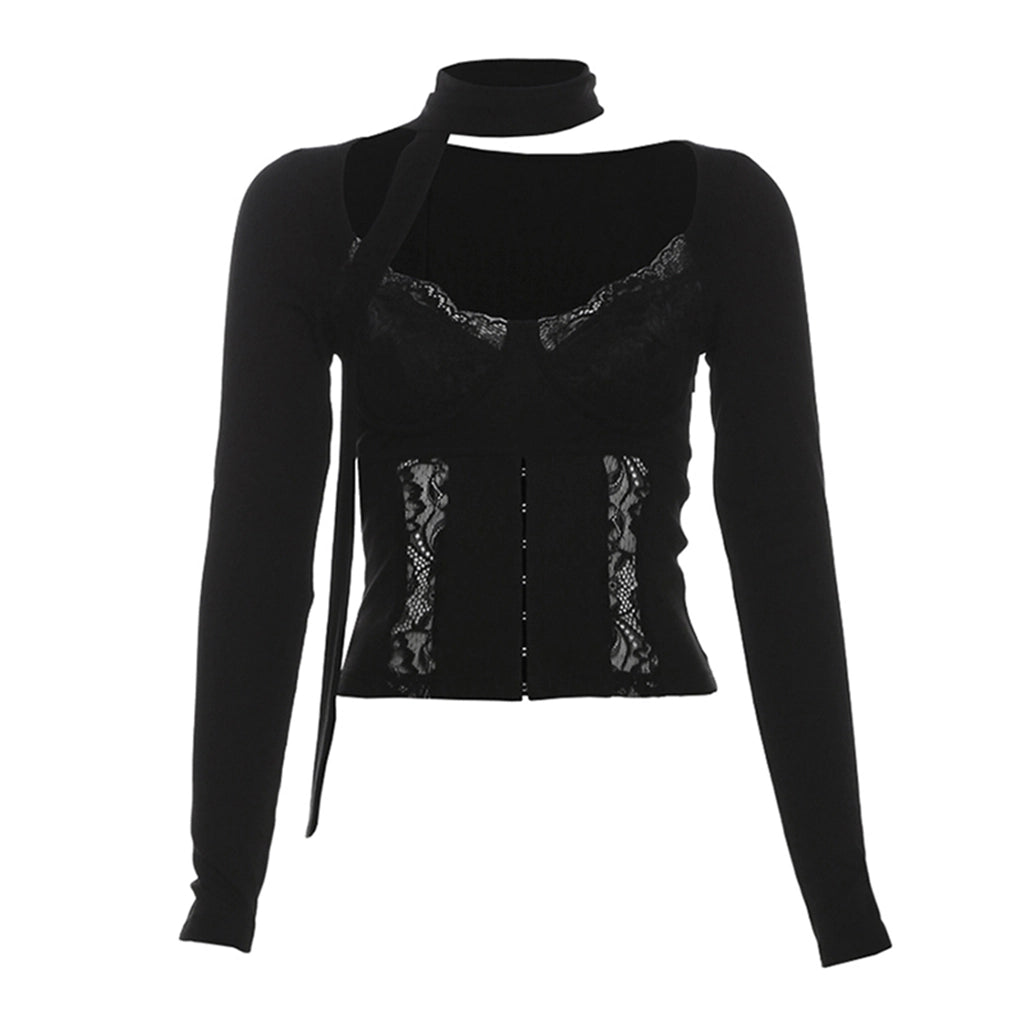 Black Lace Corset Top