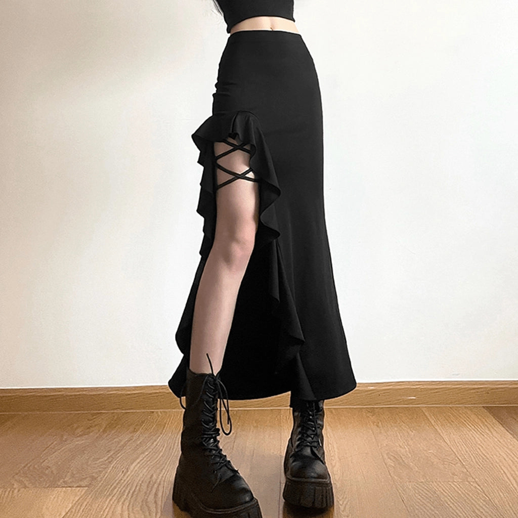 Black Ruffle Skirt
