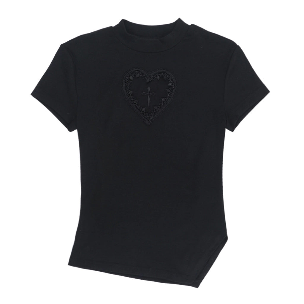 Heart Emblem Black T-Shirt