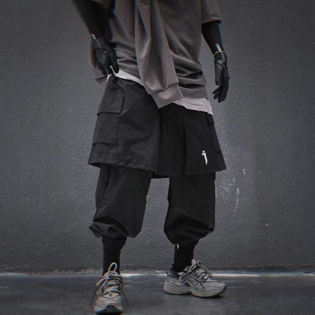 Windproof Techwear Joggers with Layered
