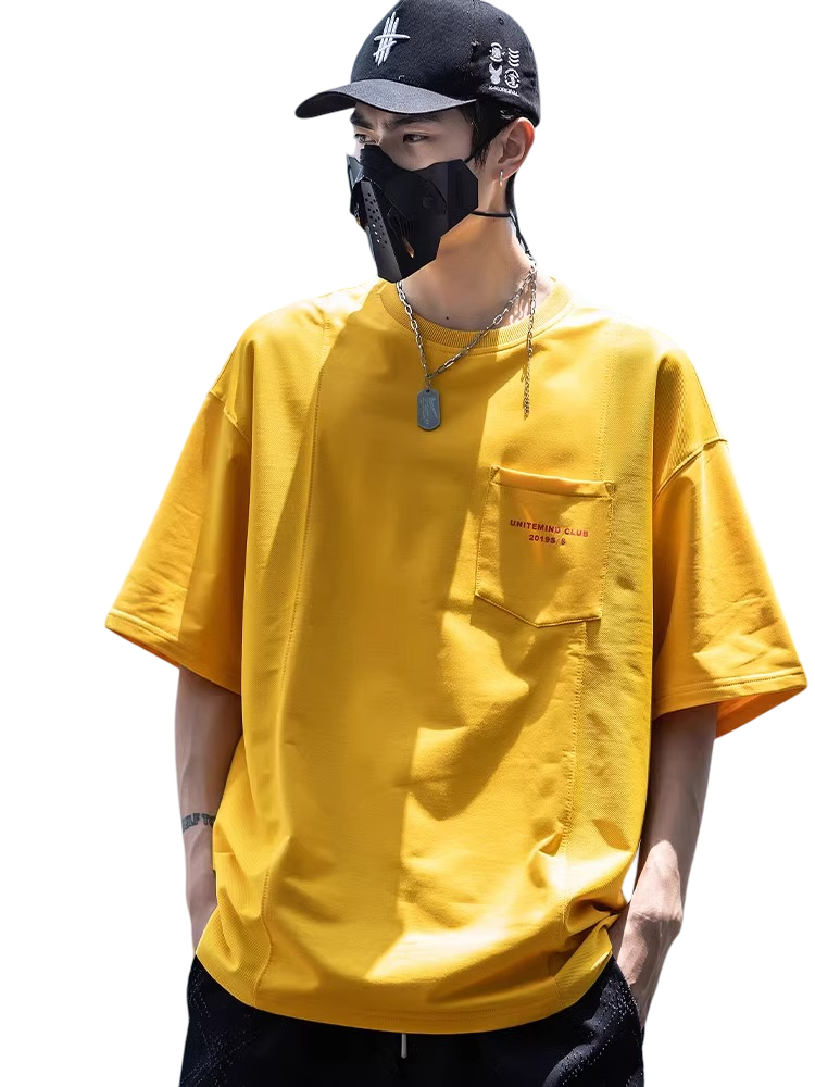 Yellow Pocket Streetwear T-Shirt