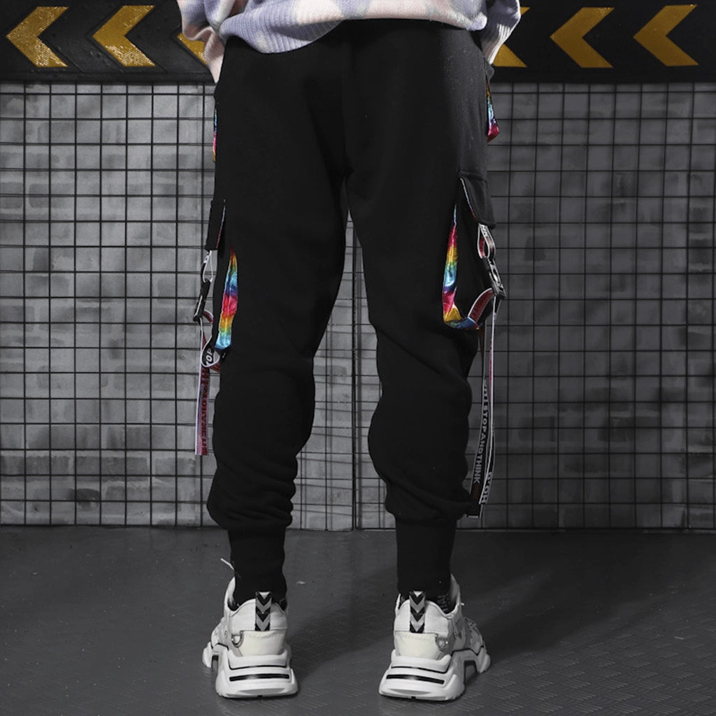 Rainbow Straps Techwear Pants