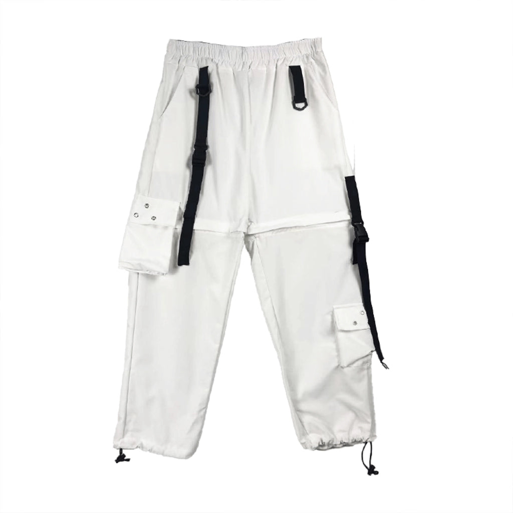 White Strap Techwear Pants