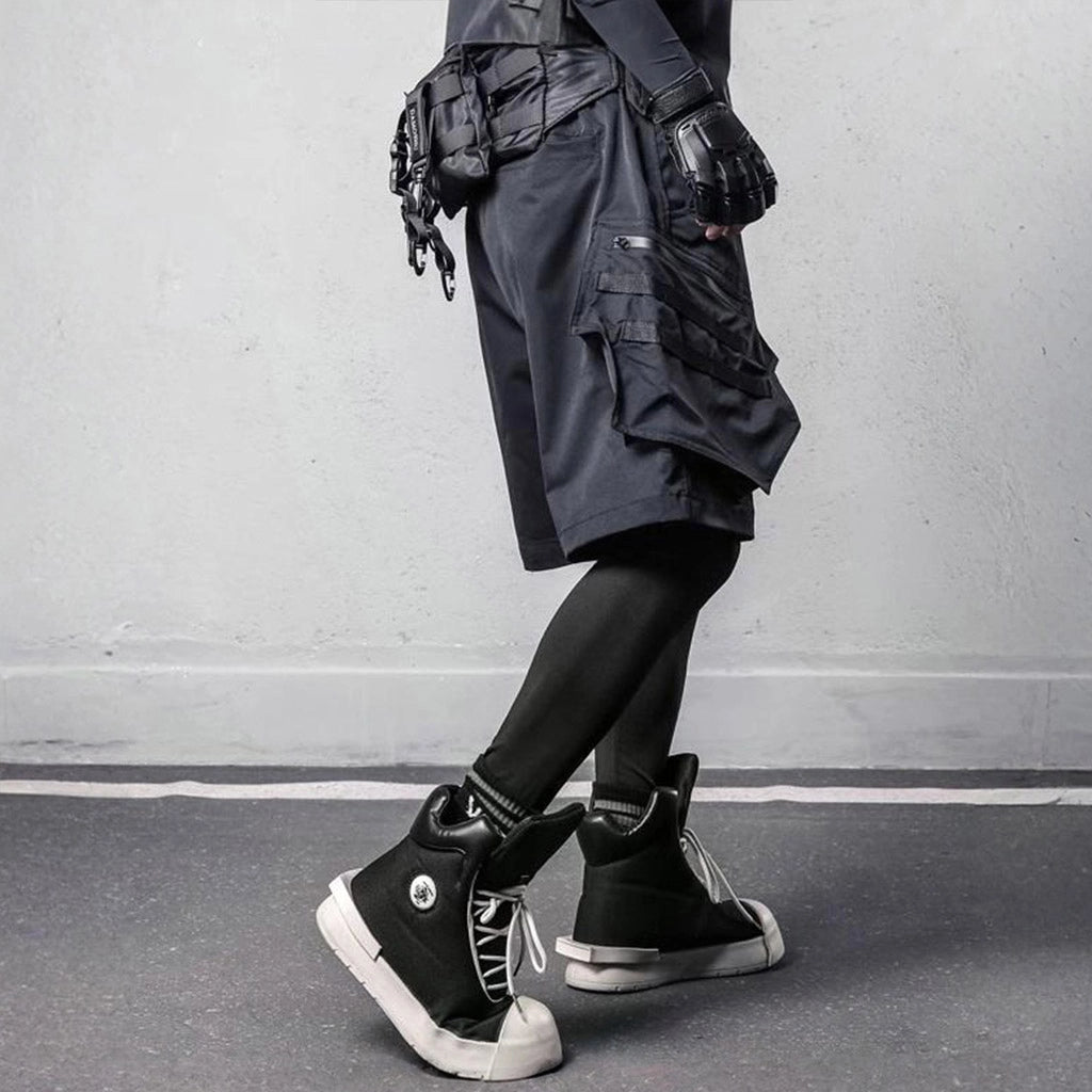 Black Urban Techwear Shorts