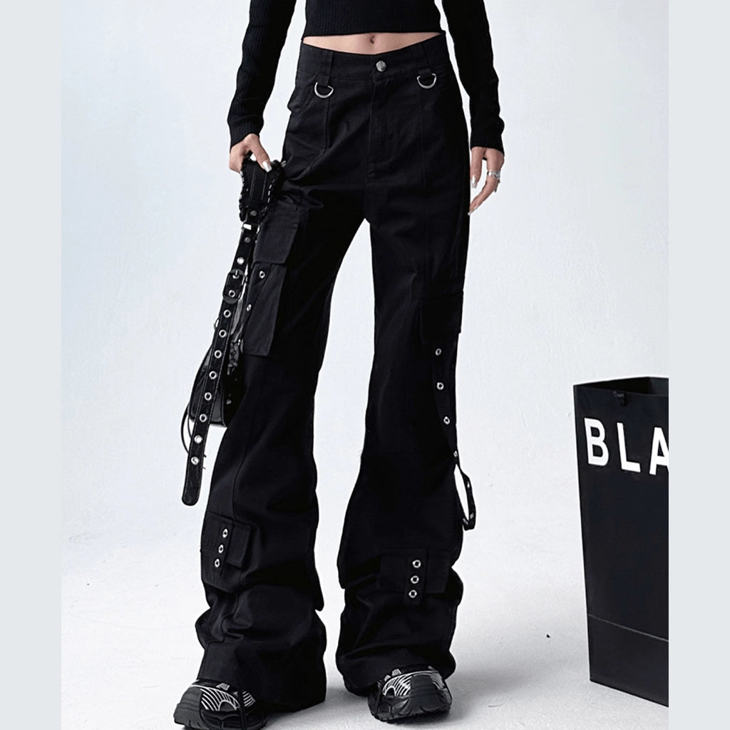 Futuristic Black Utility Pants