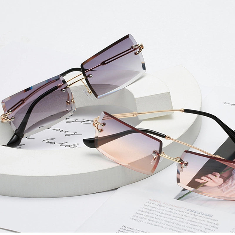 Rimless Gradient Techwear Sunglasses