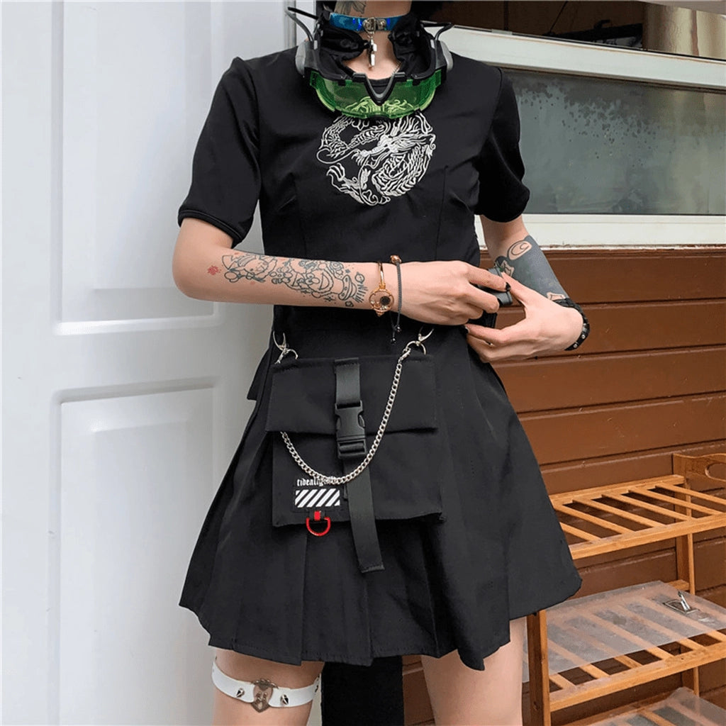 Techwear Skirt with Cargo Pouch