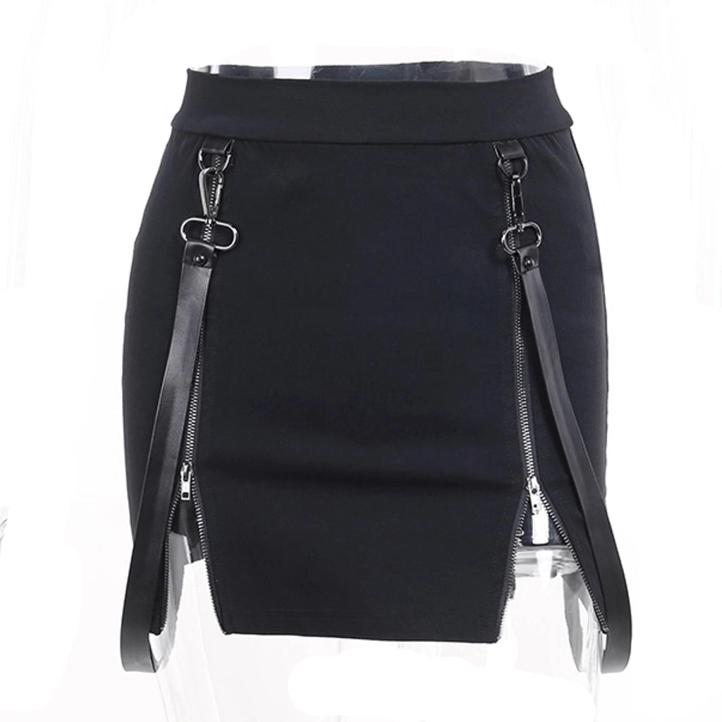 Zipper Slit Skirt