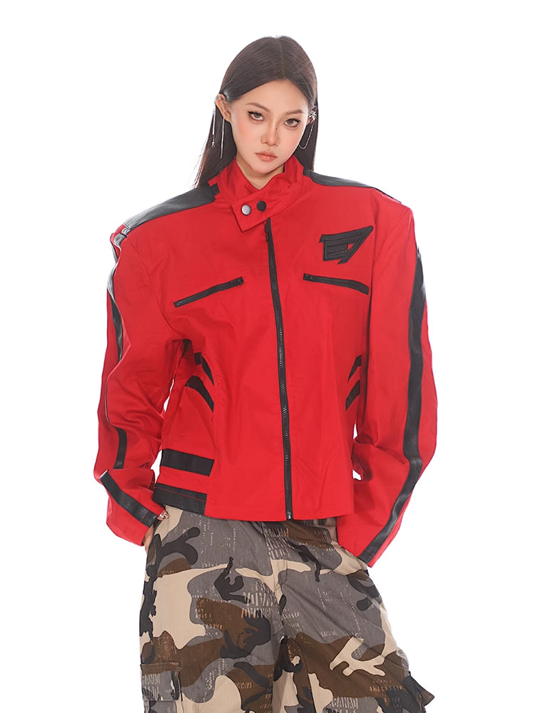 Women’s Patchwork Motorcycle Jacket