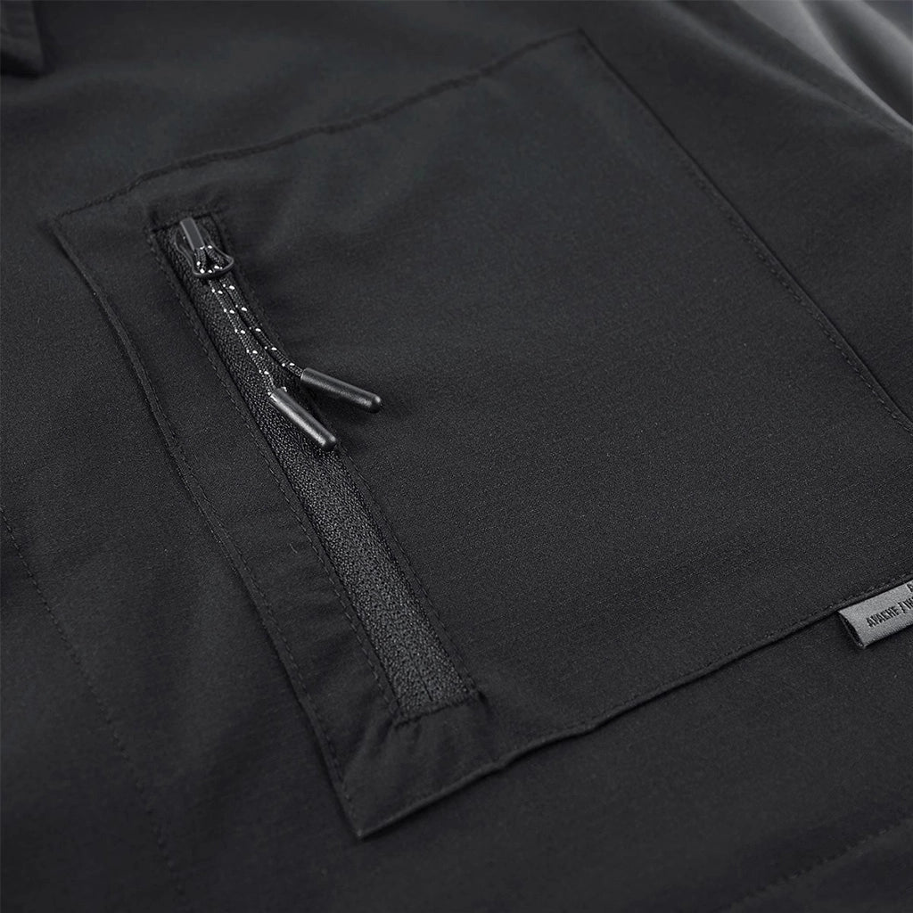 Dual-Layer Black Techwear Shirt