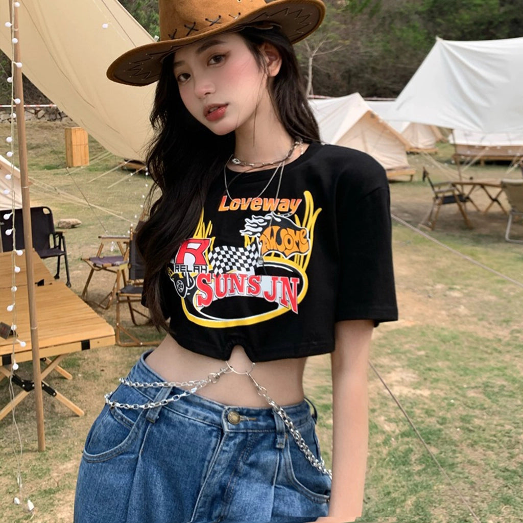 Racing Flame Crop Top