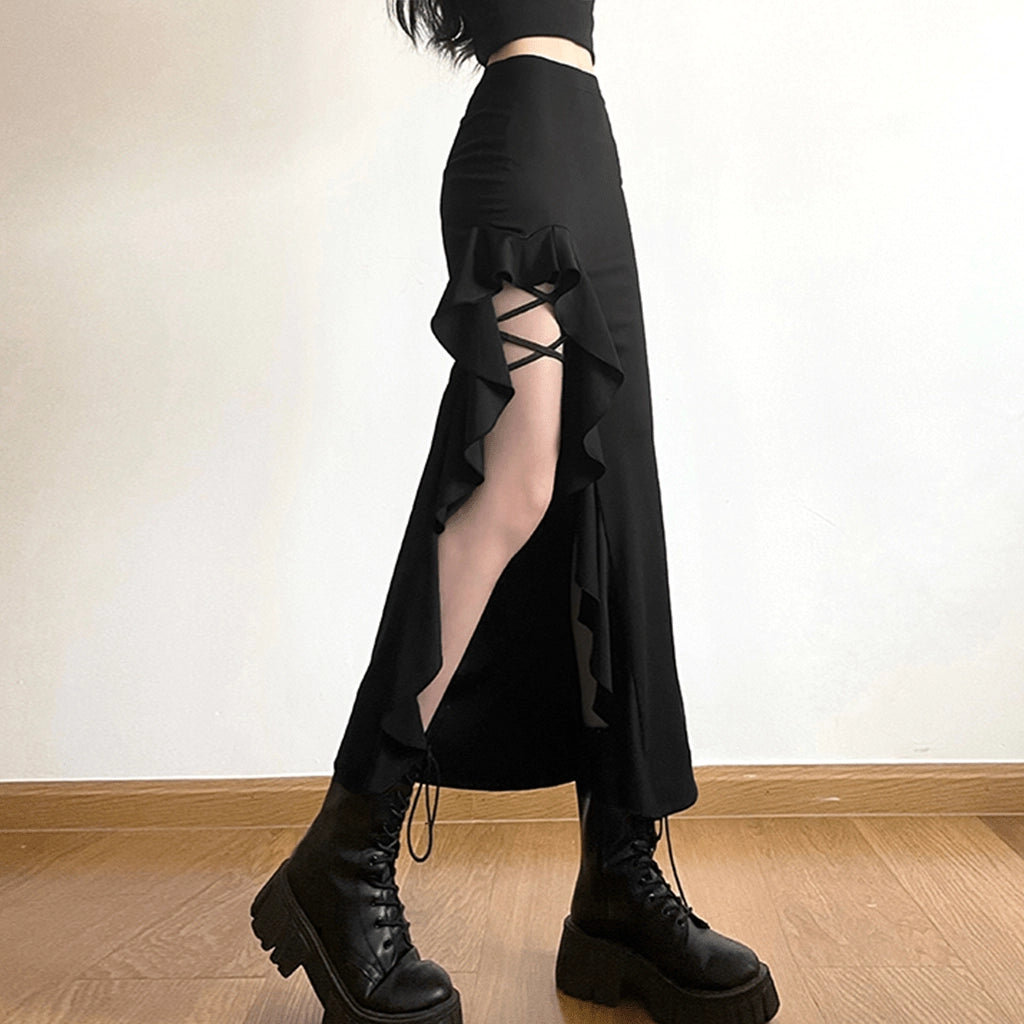 Black Ruffle Skirt