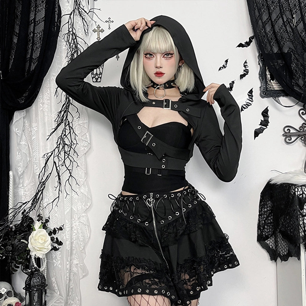 Gothic Hooded Shrug Top