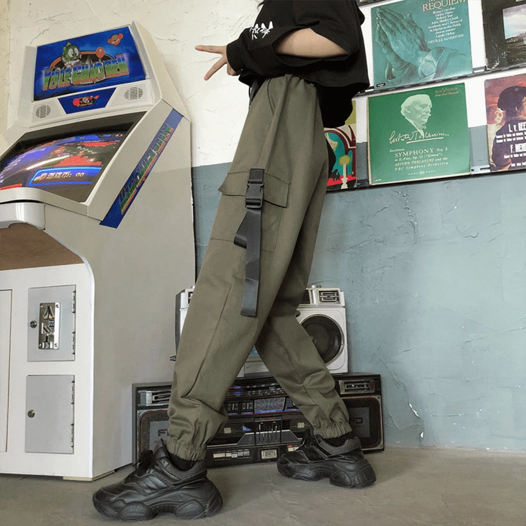 Green Pants with Utility Pockets