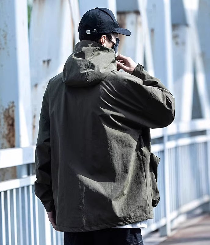 Hooded Cargo Techwear Jacket