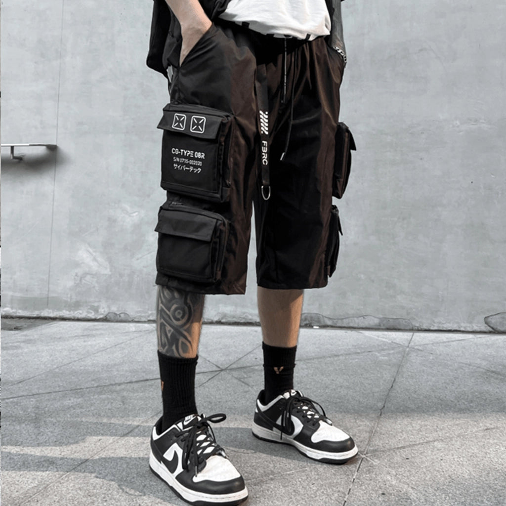 Utility Pockets Techwear Shorts