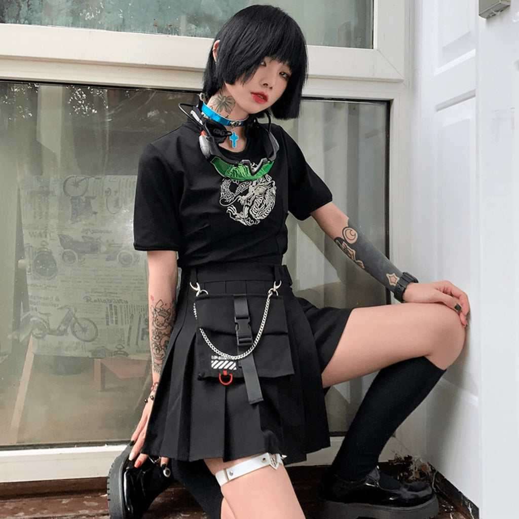 Techwear Skirt with Cargo Pouch