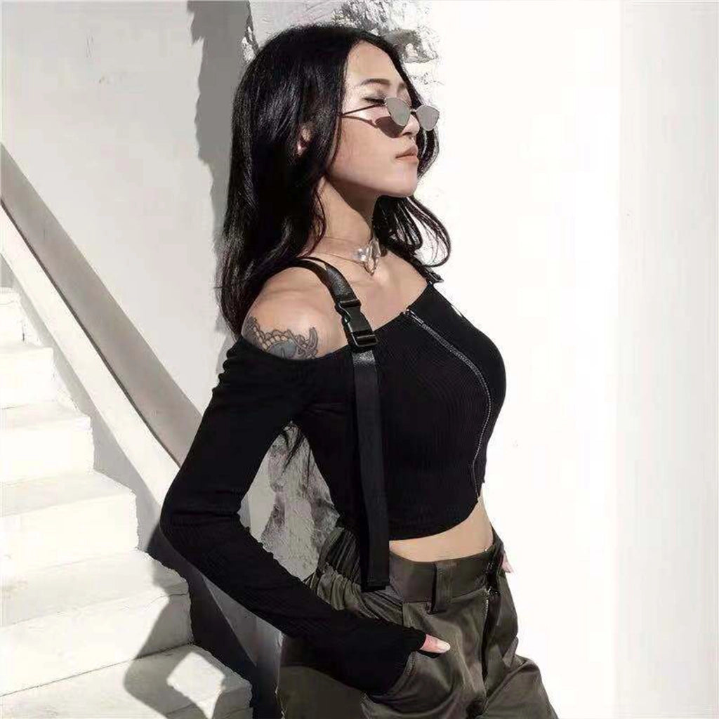 Tactical Off-Shoulder Top