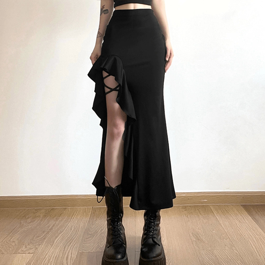 Black Ruffle Skirt