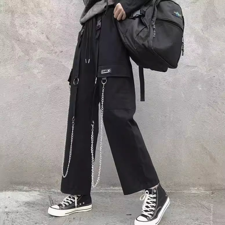 Techwear Pants with Detachable Chain