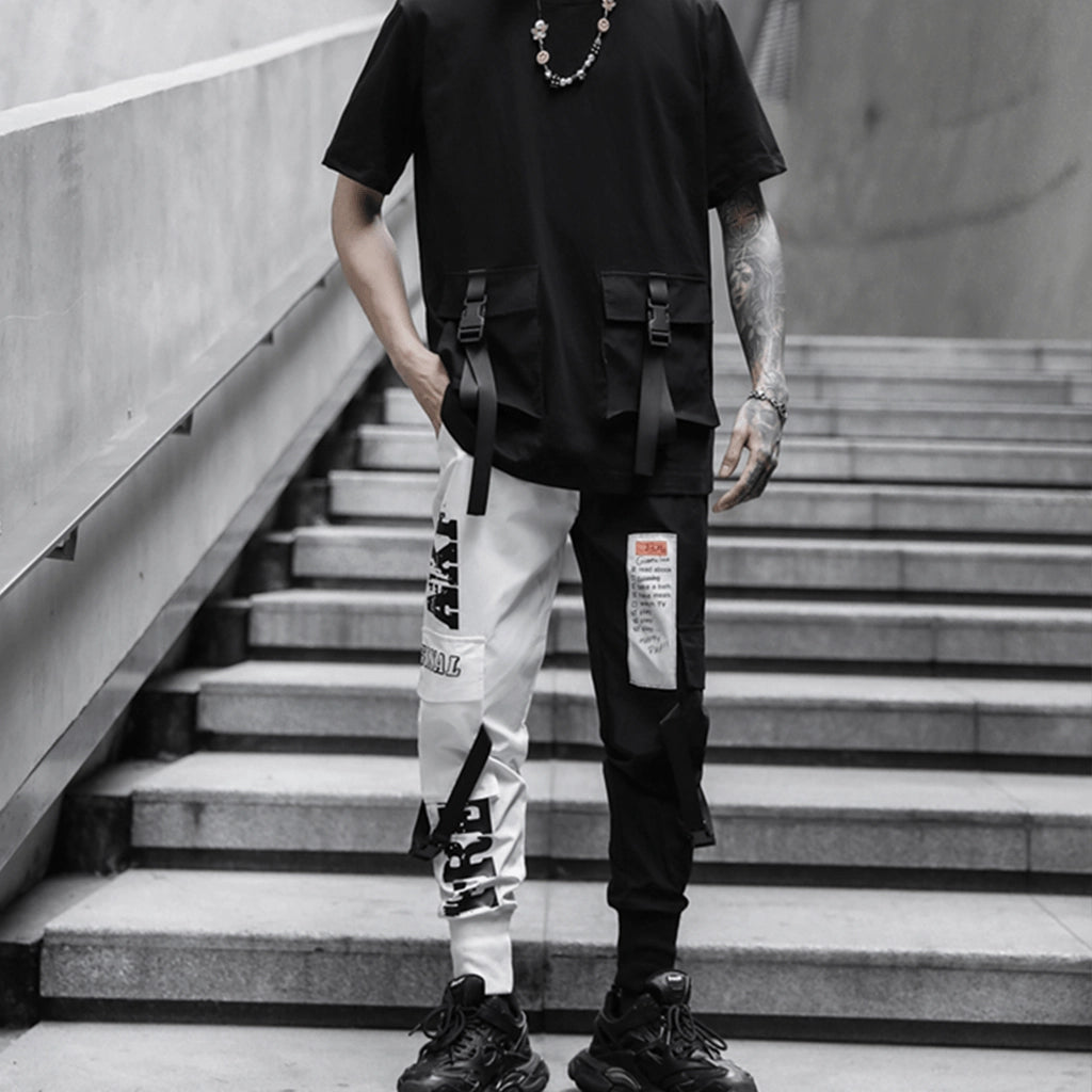 Black White Cyberpunk Joggers