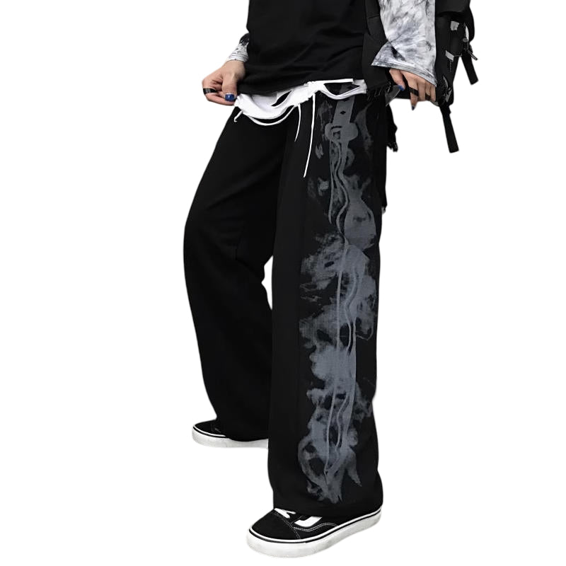 Abstract Print Techwear Pants