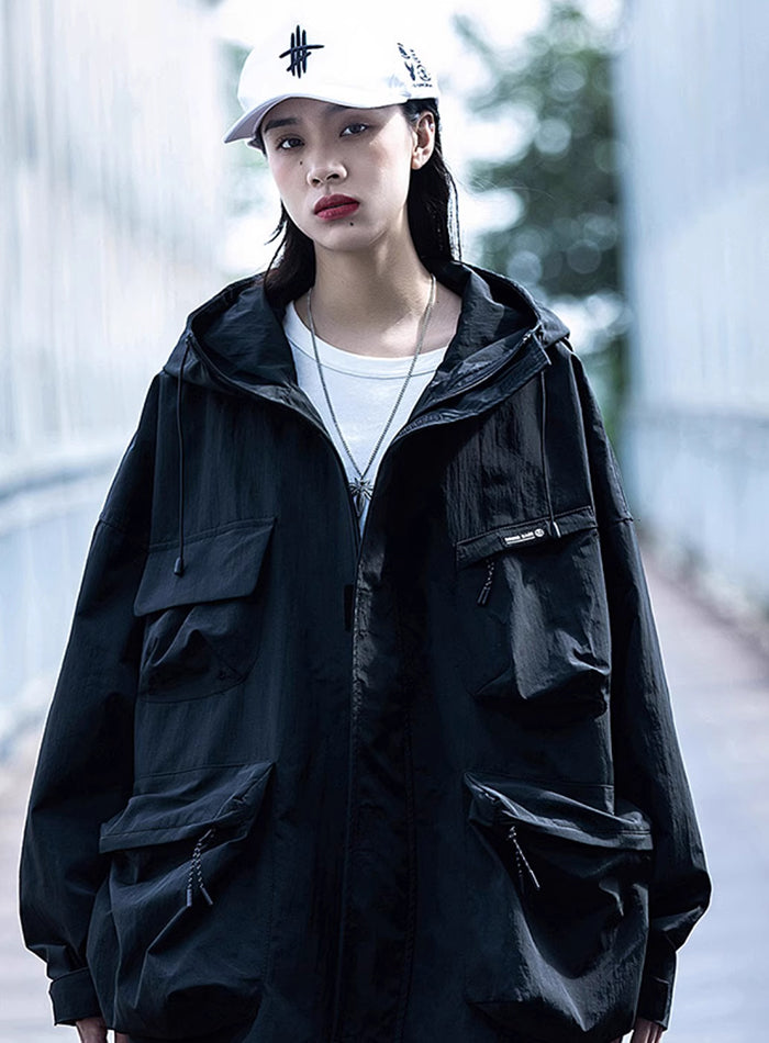 Hooded Cargo Techwear Jacket