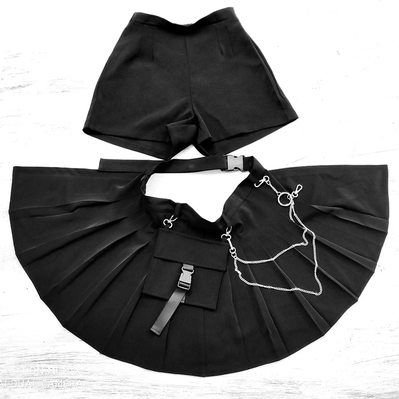 Pleated Two-piece JK Skirt Set