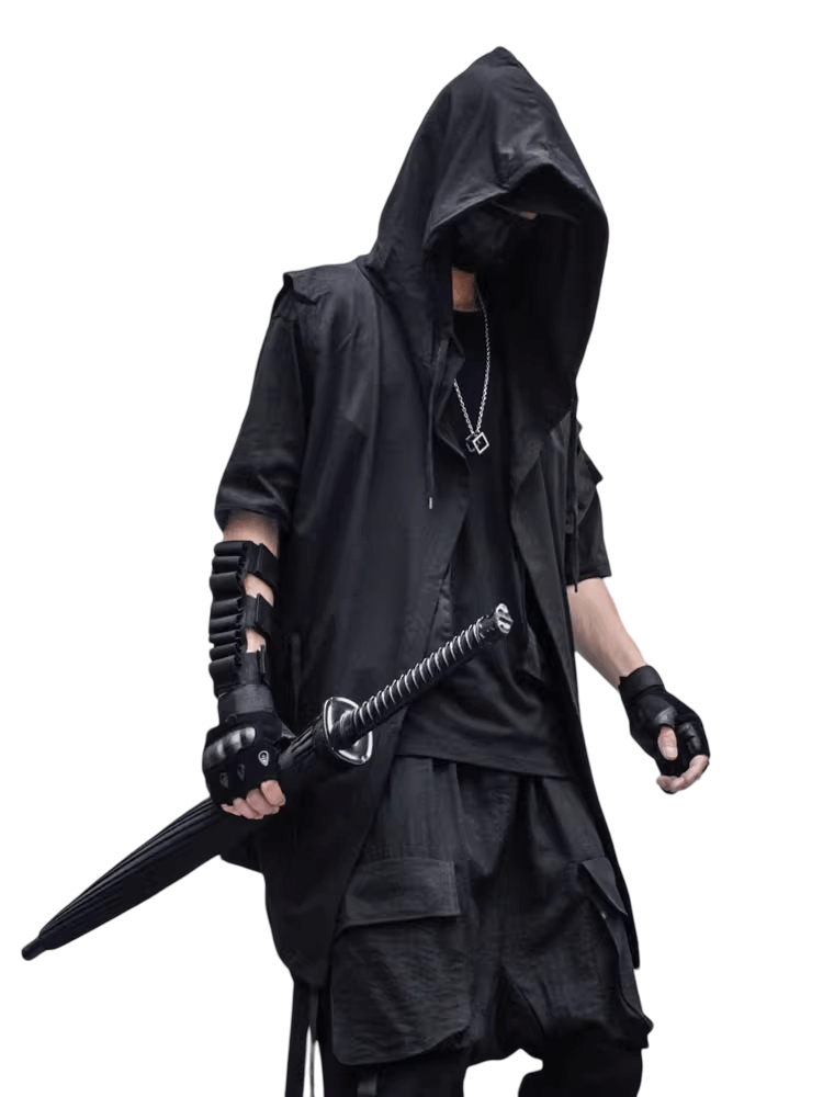 Black Sleeveless Cloak