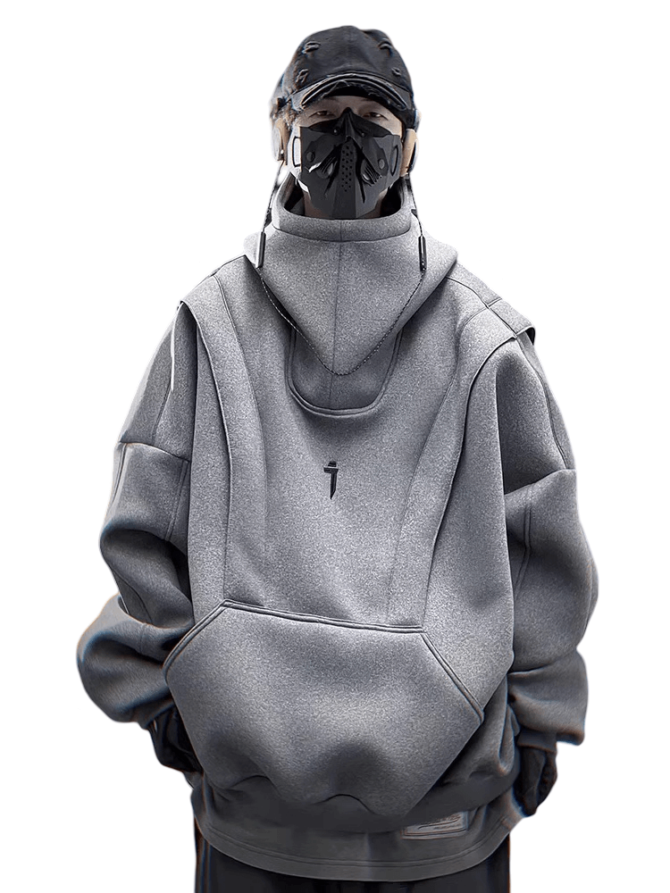 Minimalist Black Techwear Hoodie