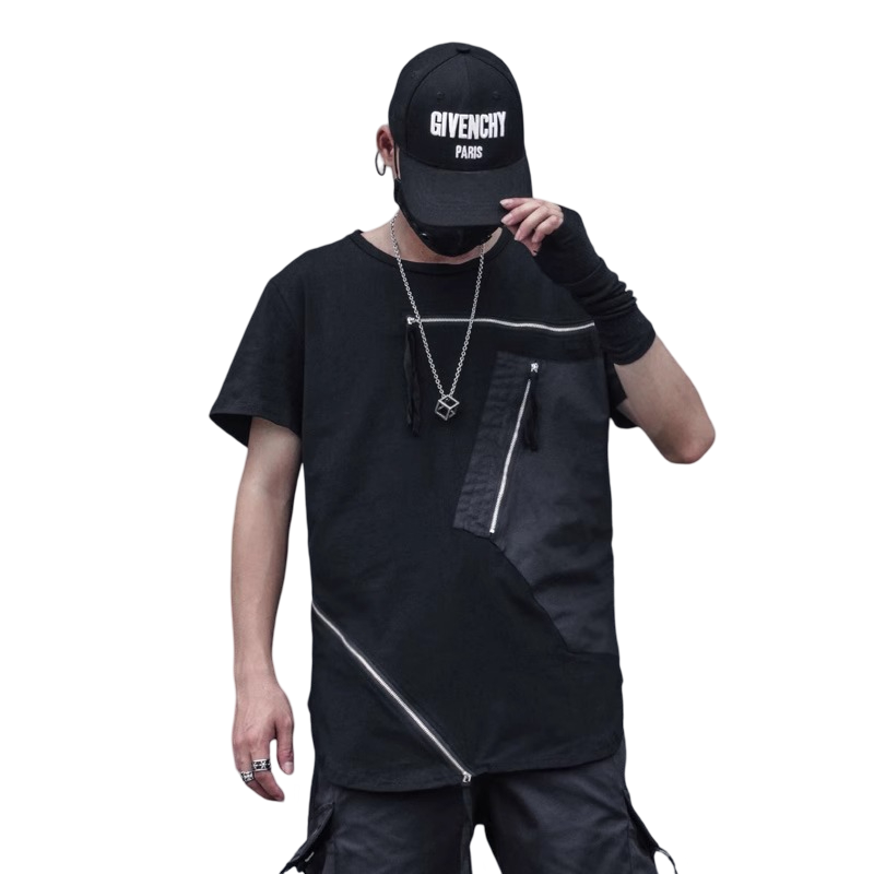 Zipper Splicing Streetwear Shirt