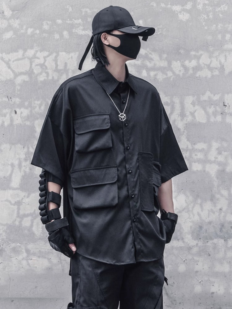 Urban Techwear Cargo Shirt