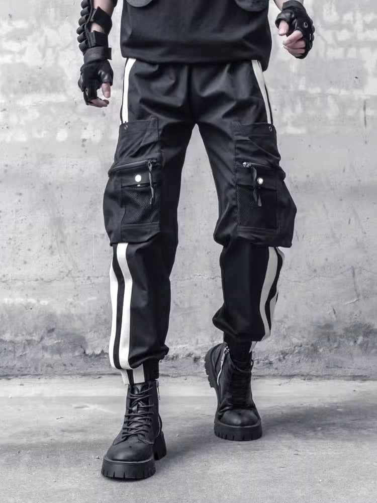 Striped Techwear Cargo Pants