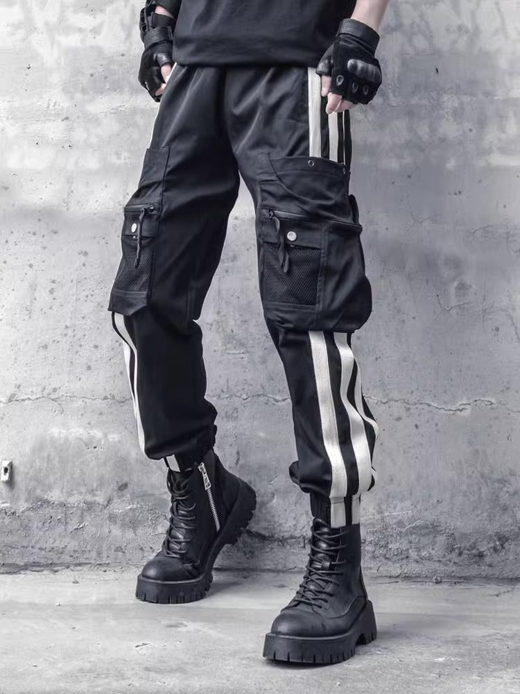 Striped Techwear Cargo Pants