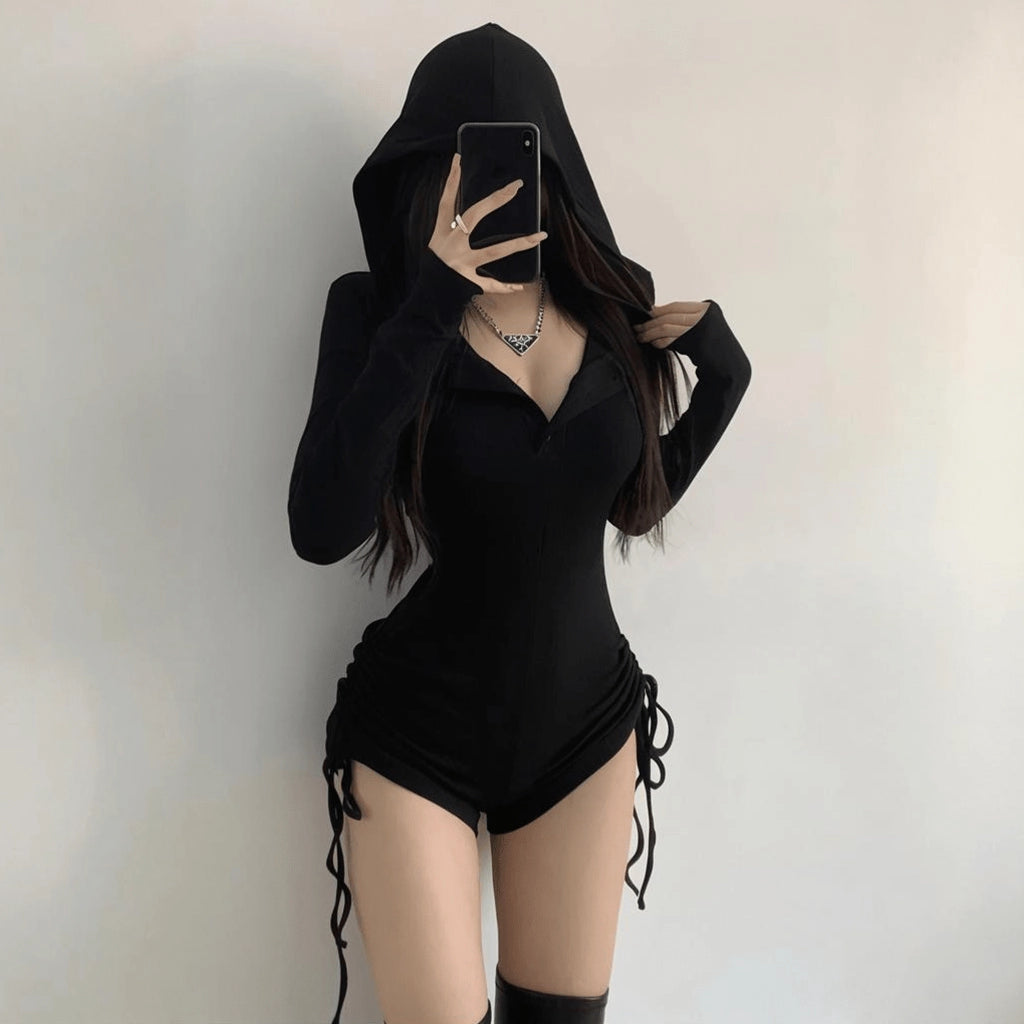 Brown Hoodie Playsuit