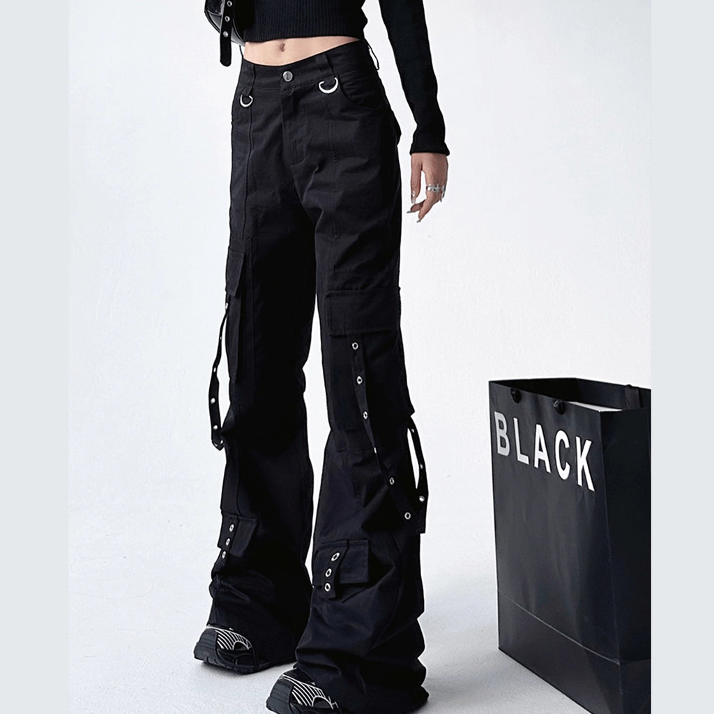 Futuristic Black Utility Pants